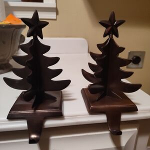 Bronze Christmas Tree Stocking Holders